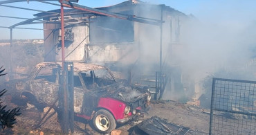 Muğla'da Yangın: Prefabrik Ev ve Otomobil Kül Oldu