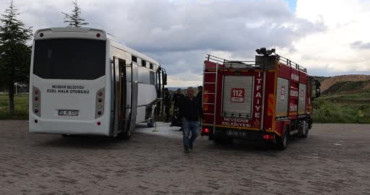 Nevşehir'de Park Halindeki Halk Otobüsü Yangın Çıkardı