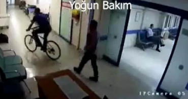 Ordu'da Hastane Koridorunda Bisiklet Süren Doktor Kamerada!