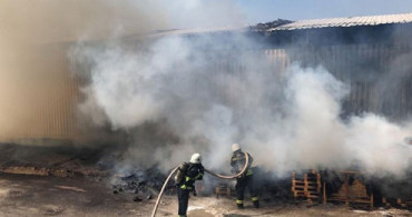 Palet Fabrikasında Korkutan Yangın