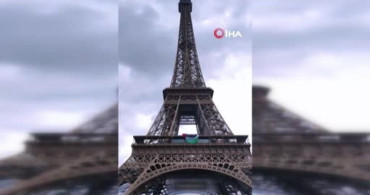 Paris'te Nakba Protestoları: Eyfel Kulesi'nde Filistin Bayrağı Açıldı