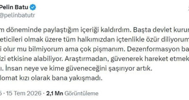 Pelin Batu, deprem paylaşımı sonrası özür diledi