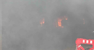 Rize'de İnşaat Alanında Yangın Çıktı