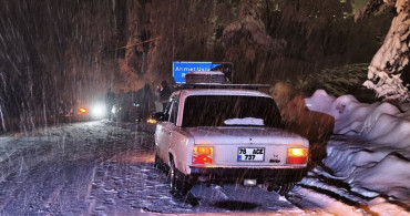Safranbolu'nun Tarihi Yapıları Karlı Manzarasıyla Büyülüyor