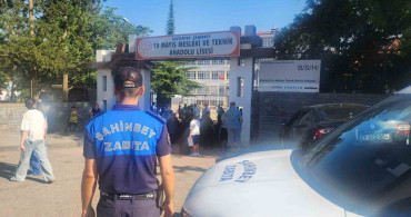 Şahinbey zabıta ekipleri lgs'de öğrencilerin yanında oldu