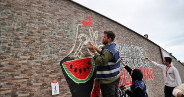 Samsun Üniversite Öğrencilerinden Filistin'e Destek Grafitileri