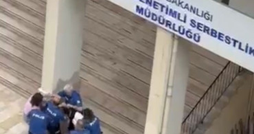Samsun'da denetimli serbestlik müdürlüğü önünde kadınlar arasında kavga