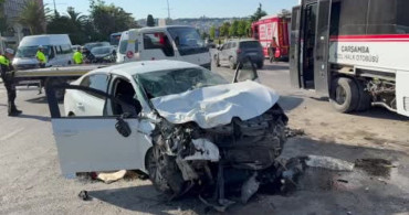 Samsun'da otomobil ile halk otobüsü çarpıştı: 7 yaralı