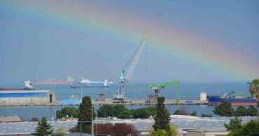 Samsun'da Yağmur Sonrası Gökkuşağı Görsel Şöleni