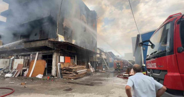 Samsun'daki marangoz atölyesinde yangın