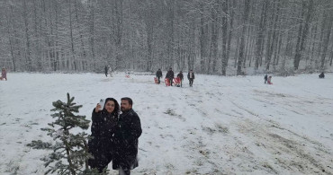 Samsun'un Nebiyan Dağı'nda İlk Kar Keyfi