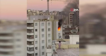 Şanlıurfa'nın Karaköprü ilçesinde 9 katlı apartmanda yangın