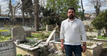 Sarıyer'de Fırtına Mezarlıklara Zarar Verdi