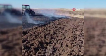 Siirt'te biçerdöver yangını 50 dönümlük ekili alanı harap etti