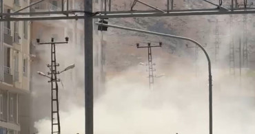 Siirt'te elektrik direğinde yangın paniği
