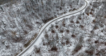 Sinop'ta Dronla Kar Yağışı Görüntüleri