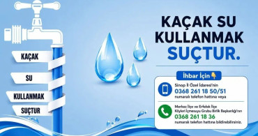 Sinop'ta kaçak su kullanan 8 haneye toplam 280 bin TL para cezası