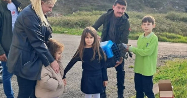 Sinop'ta Minik Öğrenciden Yaralı Güvercine Şefkat