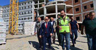 Söke’de KYK erkek öğrenci yurdu inşaatında incelemeler yapıldı