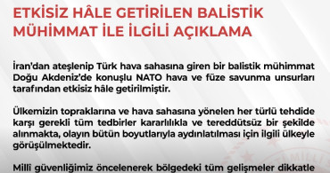 Son Dakika | Milli Savunma Bakanlığı’ndan İran Kaynaklı Balistik Füze Açıklaması