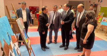 Tavşanlı'da özel öğrencilerin el sanatı sergisi