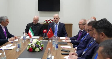 Tbmm başkanı kurtulmuş, bakü'de iran meclis başkanı galibaf ile görüştü