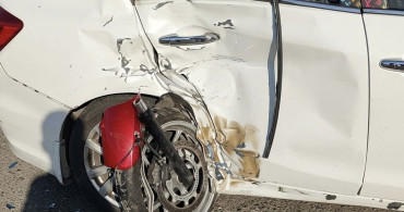 Tekirdağ'da Motosiklet ve Otomobil Çarpıştı