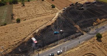 Tekirdağ'da tarım arazisinde çıkan yangın kısa sürede kontrol altına alındı