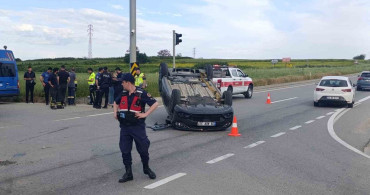 Tekirdağ'da Trafik Kazası: Ters Dönerek Durdu