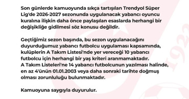 TFF, yeni sezonda yabancı kuralında değişiklik yapılmayacağını açıkladı