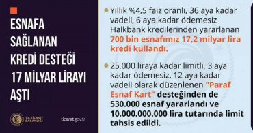 Ticaret Bakanlığı Esnafa Sağlanan Destek Rakamlarını Açıkladı