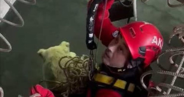 Trabzon'da İnşaat Çukuruna Düşen Köpek Kurtarıldı