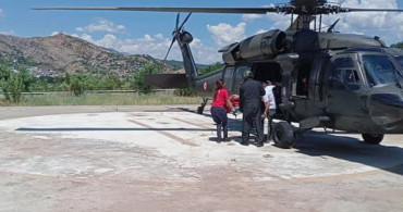 Tunceli'de engerek yılanı ısırdığı şahıs helikopterle hastaneye kaldırıldı