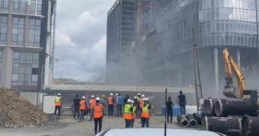 Ümraniye Finans Merkezinde korkutan yangın