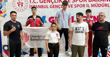 Ümraniye kick boks takımı, şampiyonada 2 altın 2 gümüş madalya kazandı