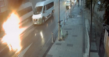 Ümraniye'de Servis Aracı Alev Aldı