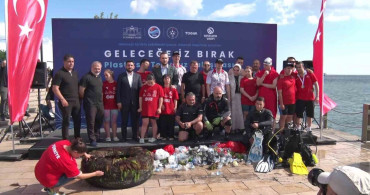 Üsküdar’da deniz temizliği için dalgıçlar ve özel sporcular bir araya geldi