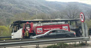Yalova'da Yolcu Otobüsü Yangını