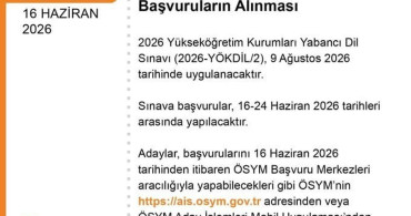 Yökdil başvuruları başladı
