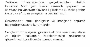 YÖK'ten Yeditepe Üniversitesi'nin mezuniyet törenindeki olaylara ilişkin soruşturma