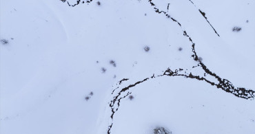 Yozgat'ta Dronla Görüntülenen Kar Manzarası