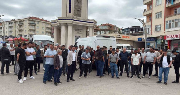 Yozgat'ta maaşlarını alamayan maden işçileri işvereni protesto etti