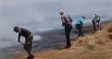 Yüksekova'da tarım arazisinde yangın: bin balya ot kül oldu