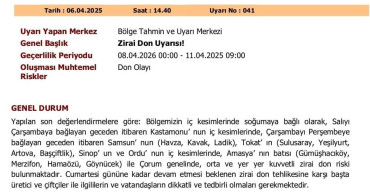Zirai Don Uyarısı: Orta Karadeniz İçin Kritik Günler