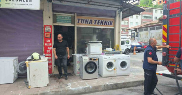 Zonguldak'ta beyaz eşya tamircisinin deposunda yangın çıktı