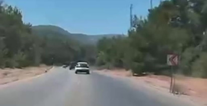 Bodrum’da iki kişinin yaralandığı kaza anı kamerada