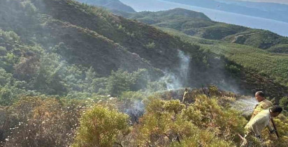 Marmaris'teki yıldırım kaynaklı orman yangını söndürüldü