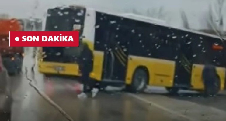 Büyükçekmece'de feci kaza! İETT otobüsü yoldan çıktı