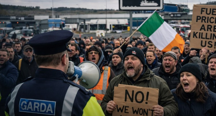 İrlanda'da Yakıt Protestoları Gerginleşti: Polis, Protestoculara Tutuklama ve Hapis Uyarısı Yaptı