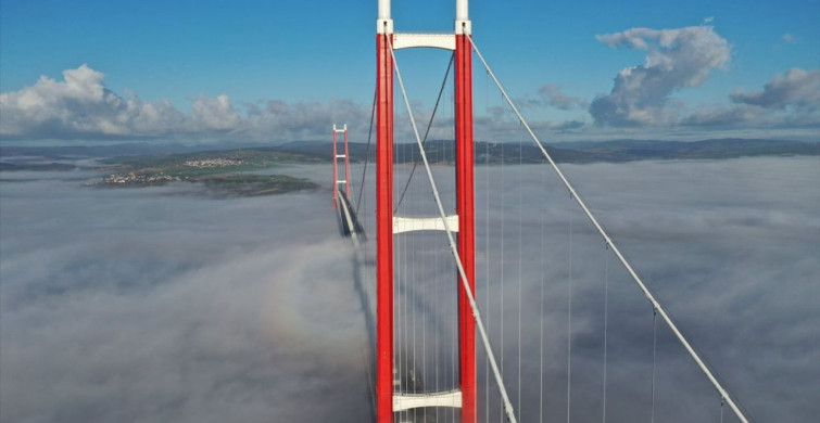 1915 Çanakkale Köprüsü Sis Bulutları Altında Görüntülendi